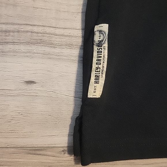 Harley Davidson Shirt Mens Large Orange Black Embroidered Double Sided - Picture 8 of 12